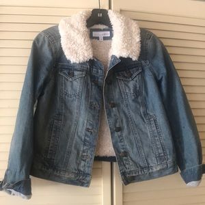 EUC denim jacket with Sherpa lining